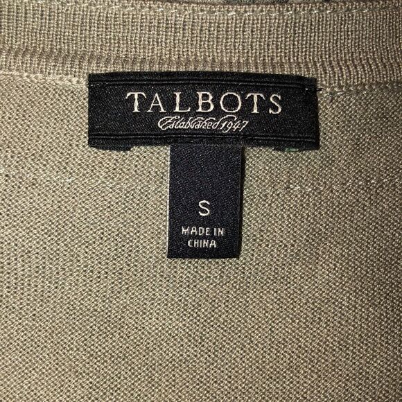 Talbots S Sage Green Button Front V Neck Knit Cardigan and XS Tank Set - Picture 13 of 13